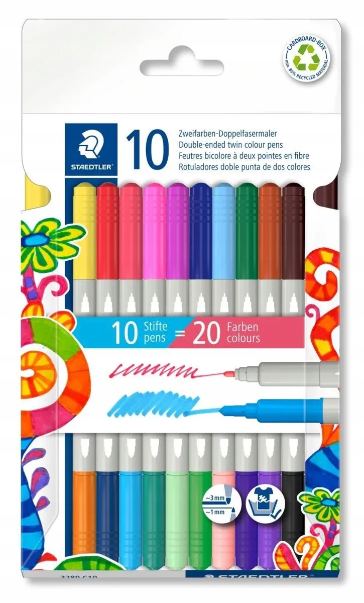 STAEDTLER Dubbelzijdige Stiften 20 Kleuren
