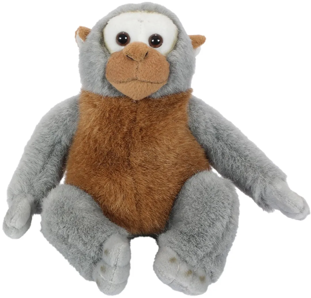 PIA Soft Toys Pluche Knuffelaap Bruin/Grijs - 20 cm