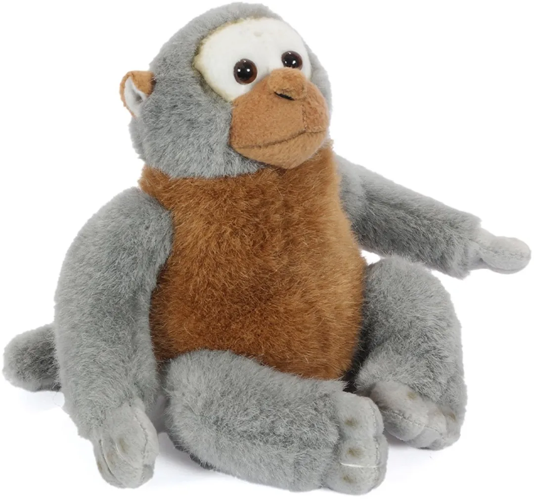 PIA Soft Toys Pluche Knuffelaap Bruin/Grijs