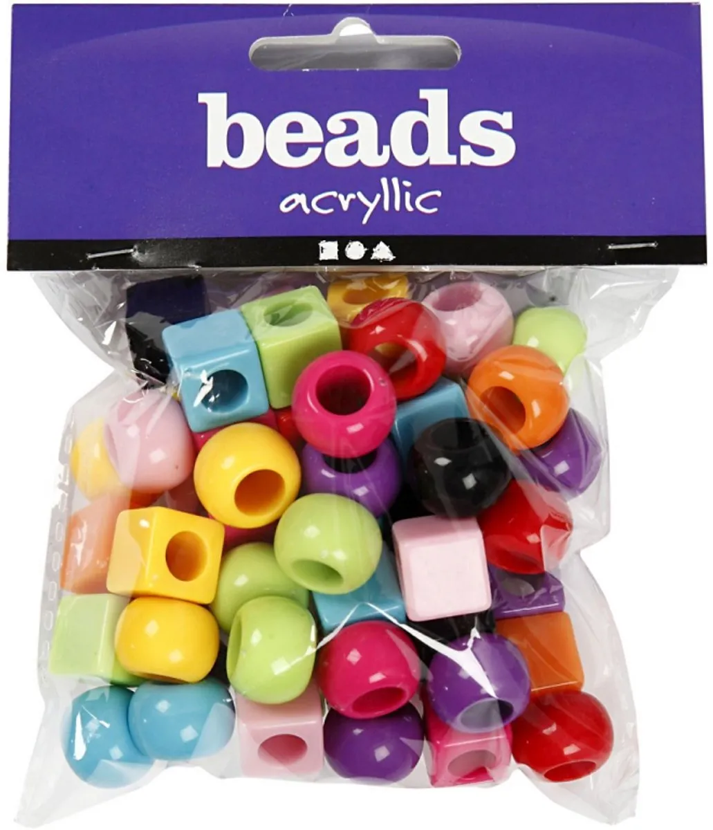 Creativ Company Plastic Kralen Mix 11mm - 60 Stuks