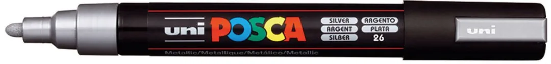 Posca PC-5M Medium Tip Zilver Verfstiften