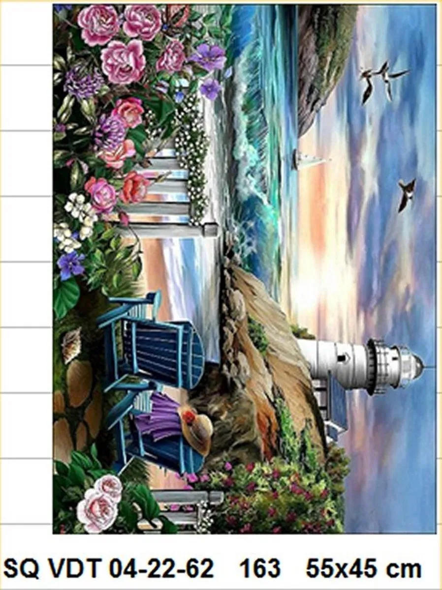 VDTOYS Diamond Painting VDTB163 - Vuurtoren - 55x45cm