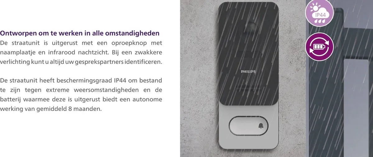 Philips WelcomeEye Wireless Videodeurbel - Zilver - afbeelding 6 van 6