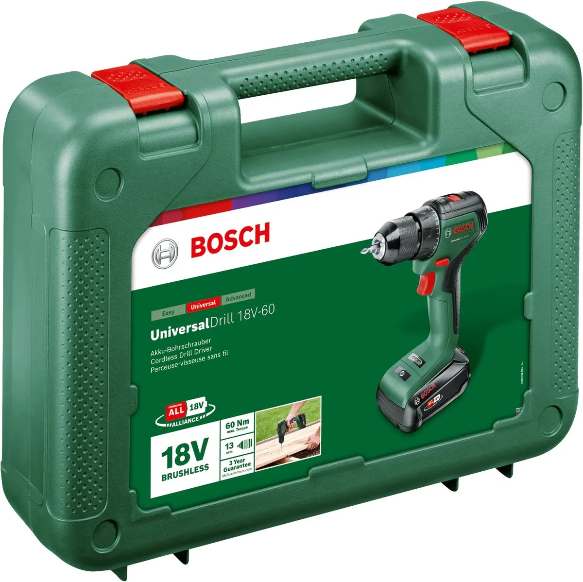 Bosch UniversalDrill 18V-60 Accuschroefboormachine - Met 18 V accu (2.0 Ah) en lader
