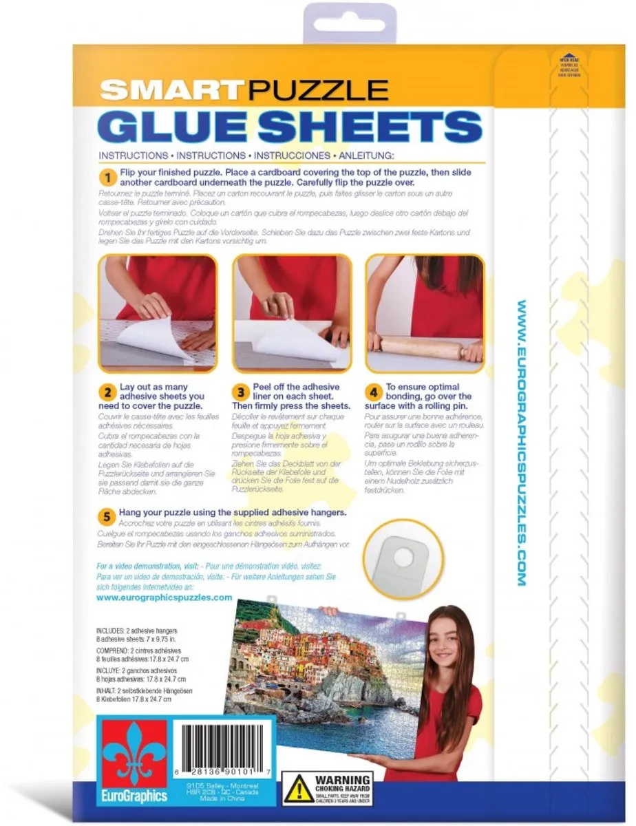 Eurographics Smart Puzzle Glue Sheet EUR-8955-0101 - 8 Stuks - Meerkleurig