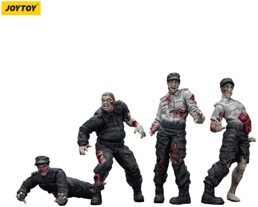 Joy Toy Zombie Dark Source Security Guards Action Figuur 4-Pack - 8cm - Multi