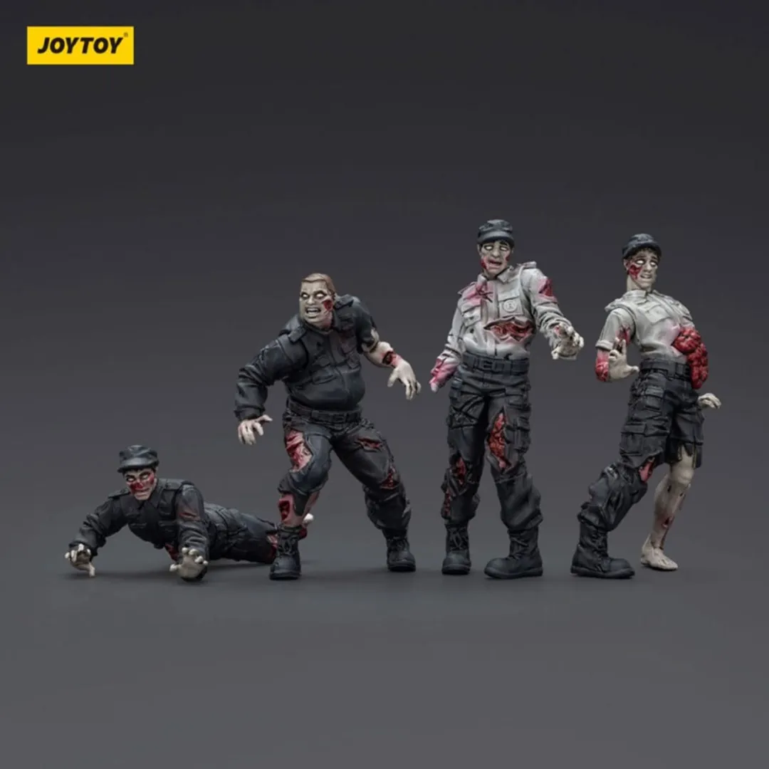 Joy Toy Zombie Dark Source Security Guards Action Figuur 4-Pack - 8cm - Multi