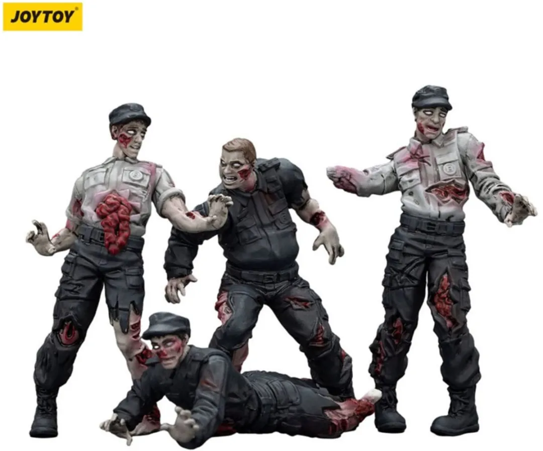 Joy Toy Zombie Dark Source Security Guards Action Figuur 4-Pack - 8cm - Multi