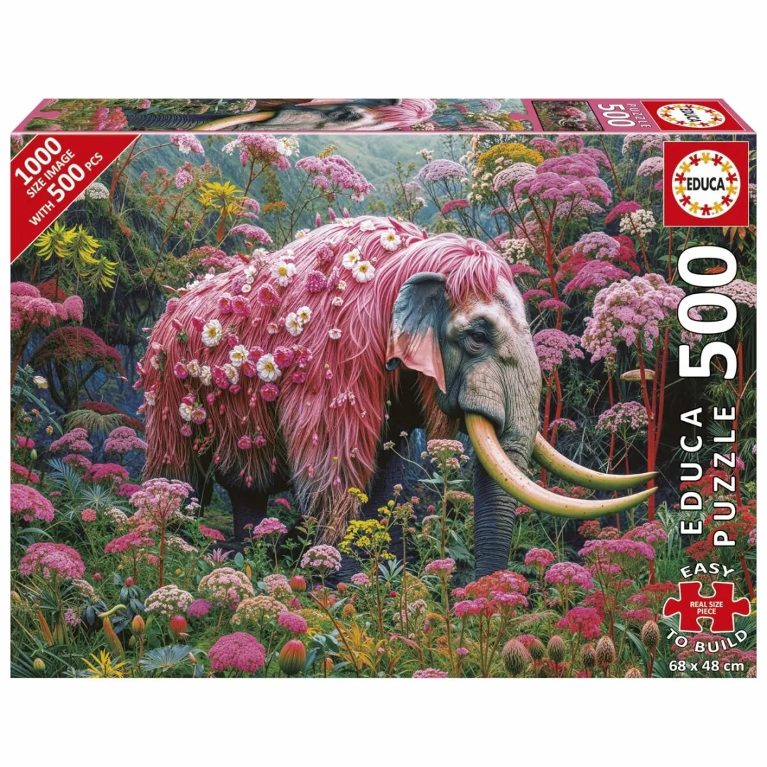 Educa Olifant Bloemen Puzzel 500 Stuks - Multicolor - afbeelding 6 van 6