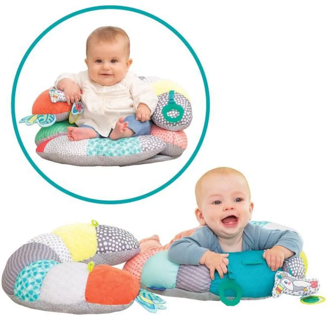 Infantino Tummy Time & Seated Support Steunkussen BK-313006 - Grijs/Multicolor