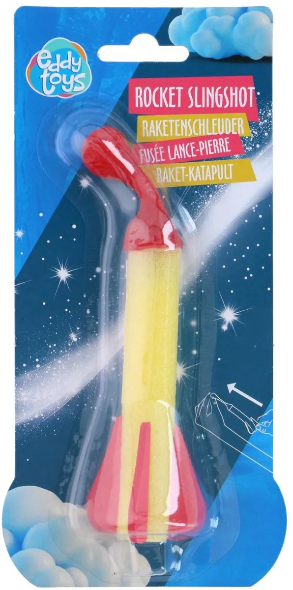 Eddy Toys Raket-Katapult 35127 - Schuimraket - 15cm - Rood/Geel