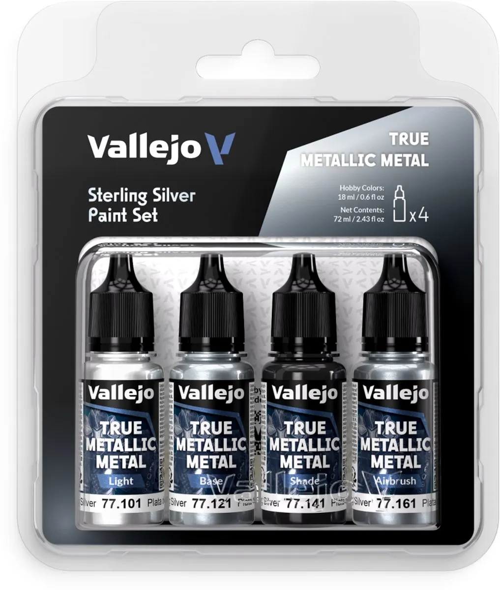 Vallejo Hobbyverf True Metallic Metal Sterling Zilver