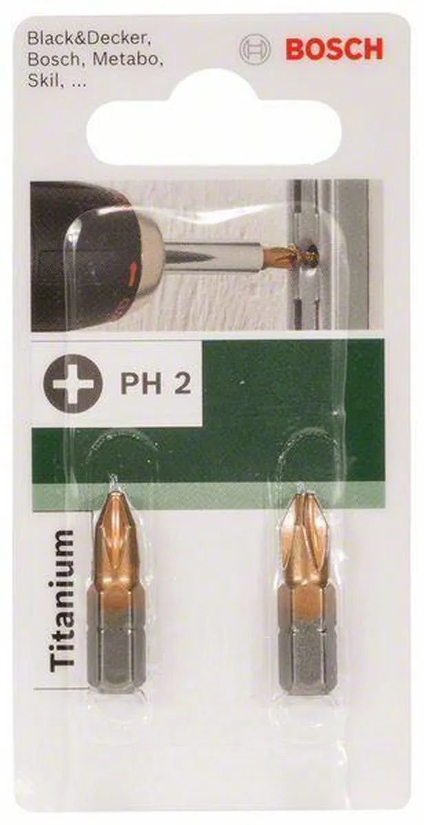 Bosch Schroefbit Titanium PH 2 25mm