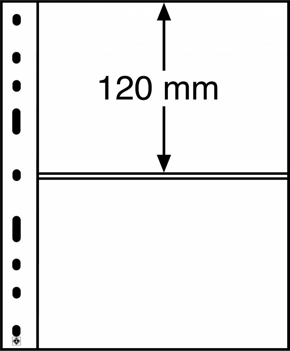 Leuchtturm Optima Insteekbladen 2-vaks 180x120mm - Zwart - 10 Stuks