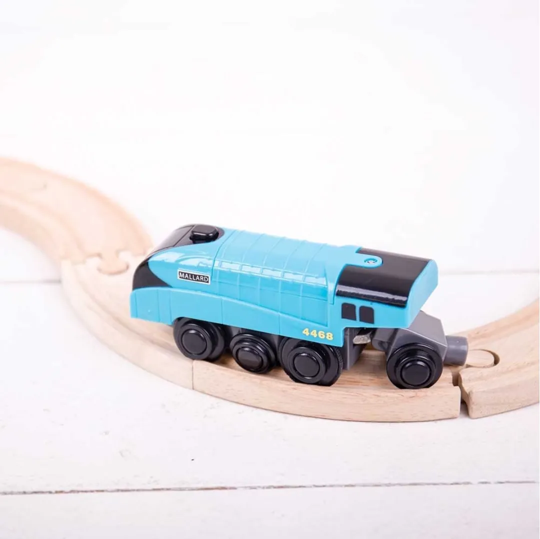 BIGJIGS Treinset Treinbaan Gemotoriseerde Locomotief BJT308 - Multikleur