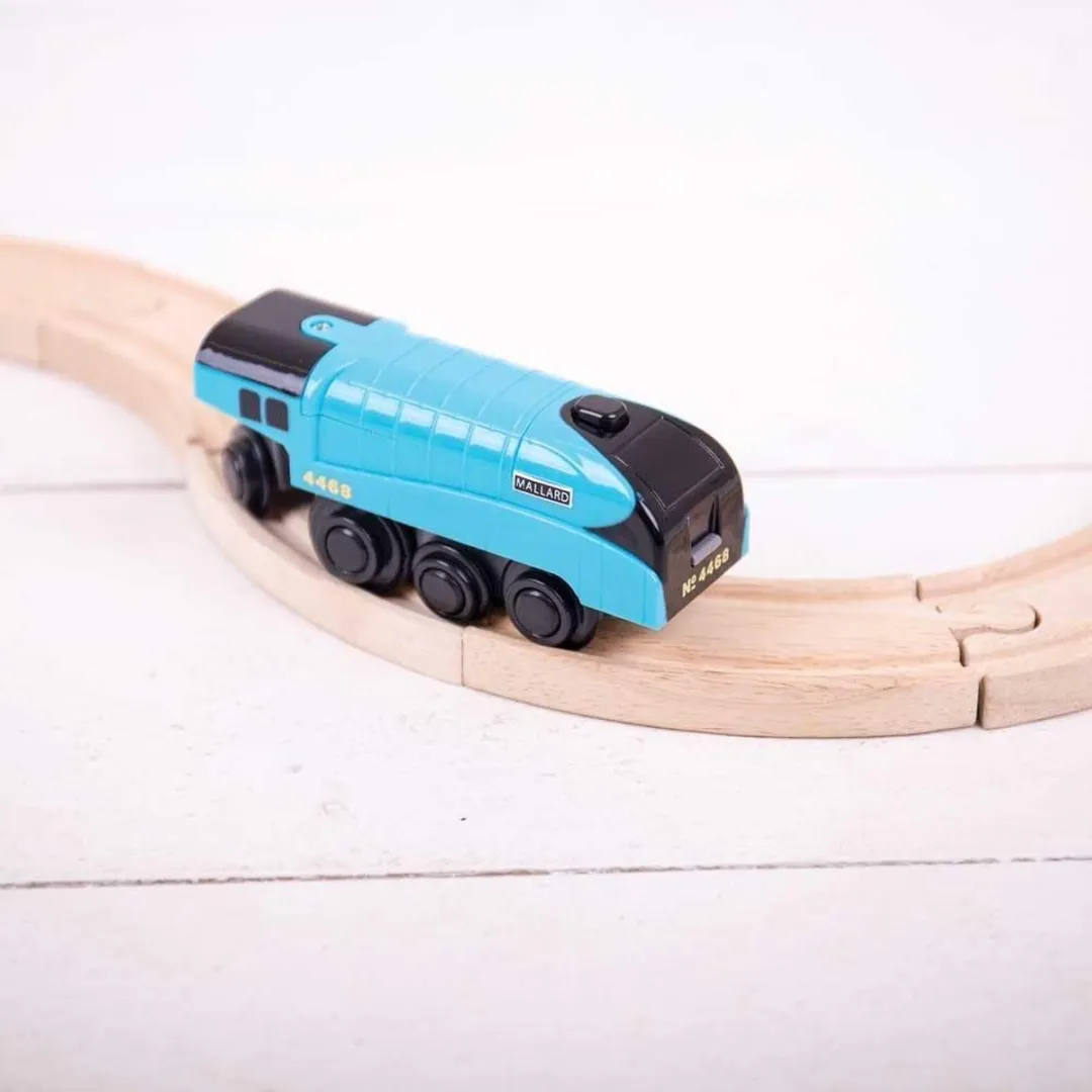 BIGJIGS Treinset Treinbaan Gemotoriseerde Locomotief BJT308 - Multikleur