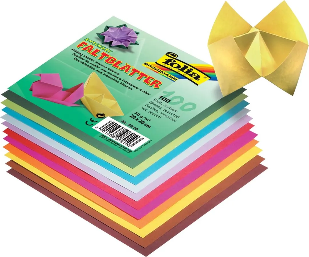 Folia Vouwbladen 20x20cm Assorti