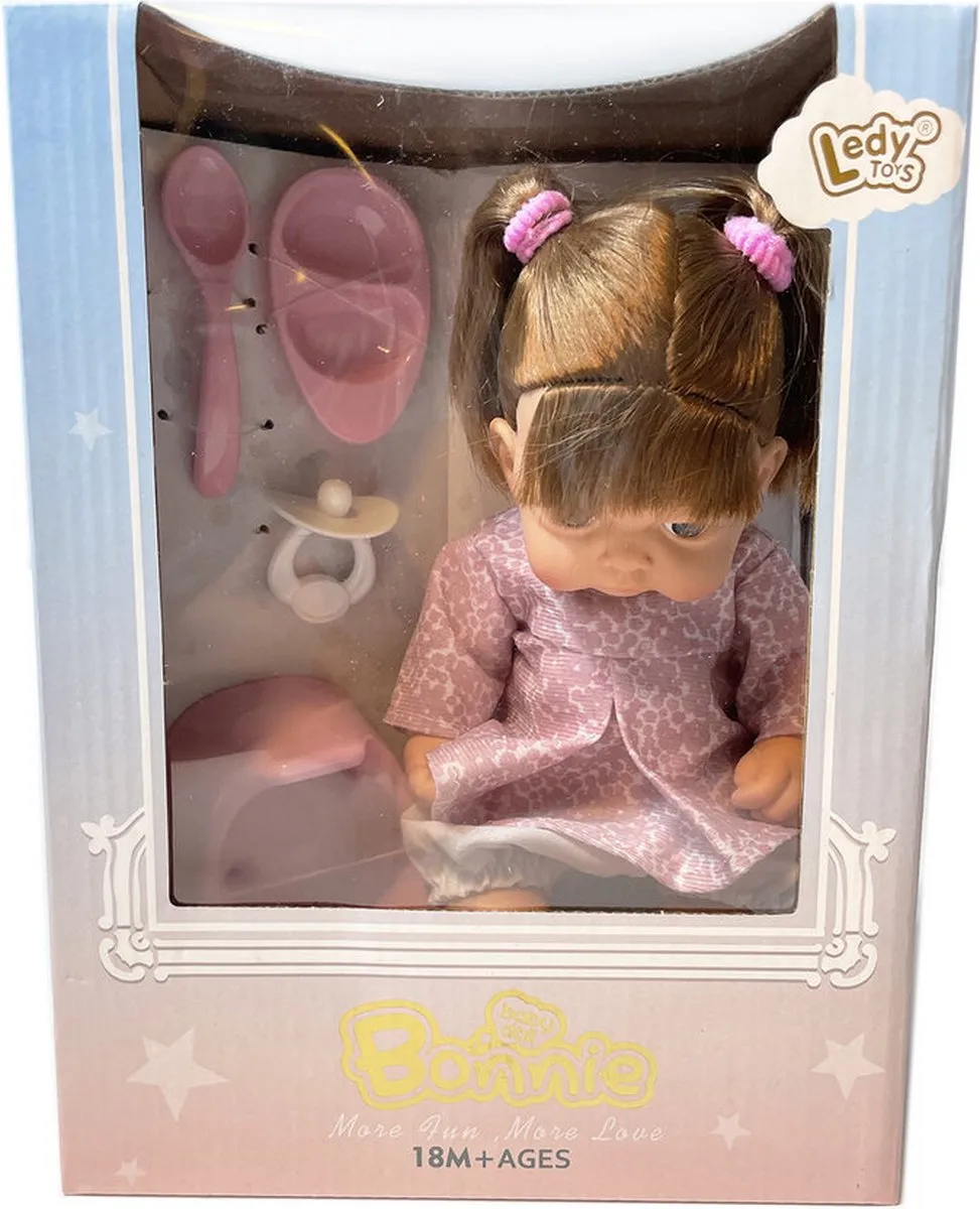 Ledy Toys Babypop Bonnie - Schattige baby pop speelgoed van 24 cm