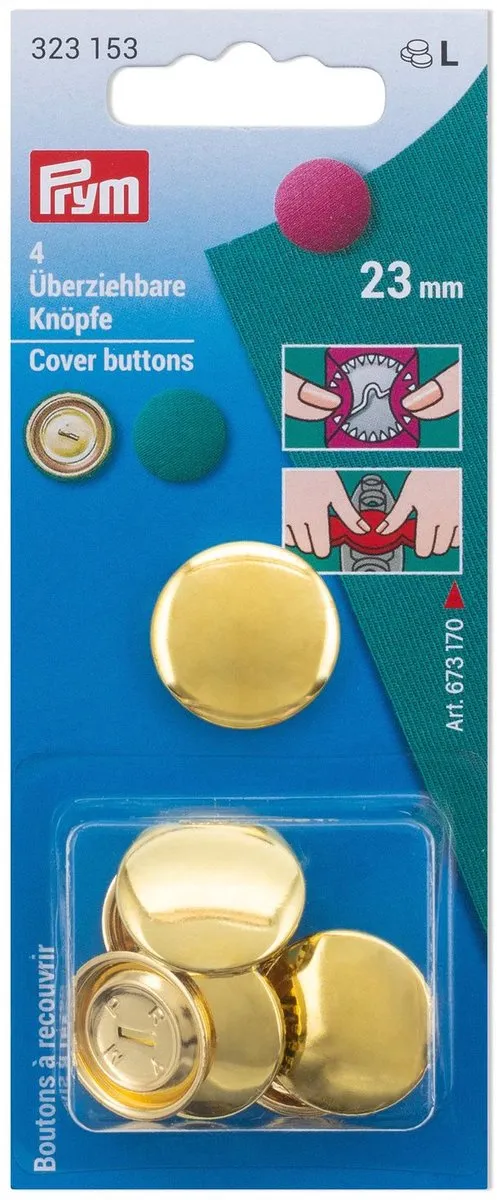 Prym Stofknopen 23mm Gouddor - 4 Stuks