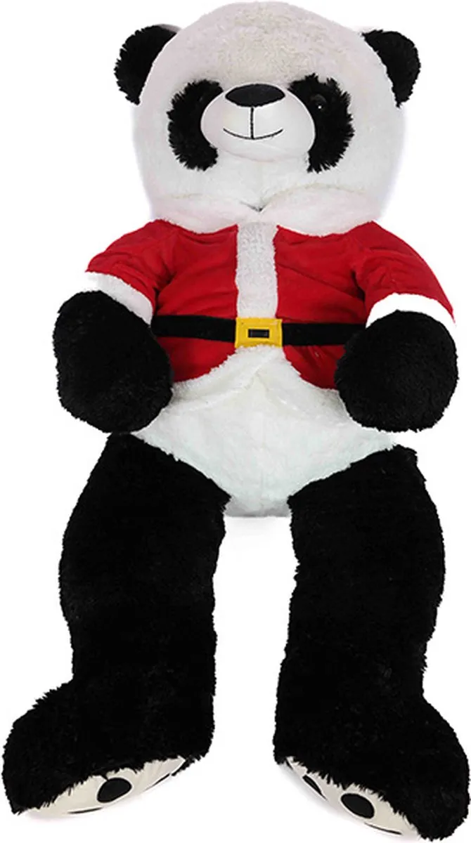 PIA Soft Toys Pluche Panda met Jas 100cm - Wit/Zwart/Rood