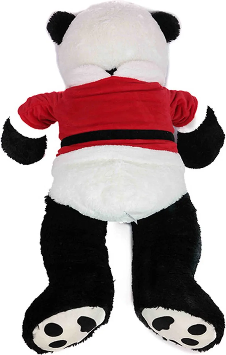 PIA Soft Toys Pluche Panda met Jas 100cm - Wit/Zwart/Rood