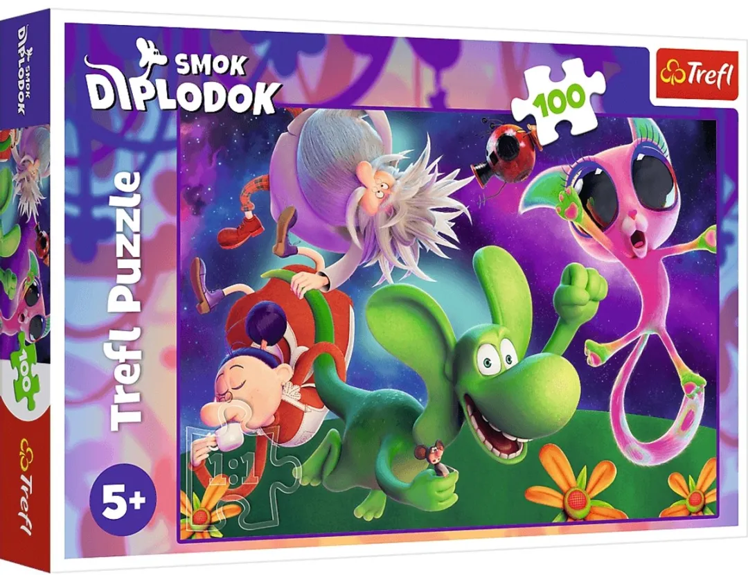 Trefl Puzzel 100 Stukjes Draak Diplodocus en Vrienden