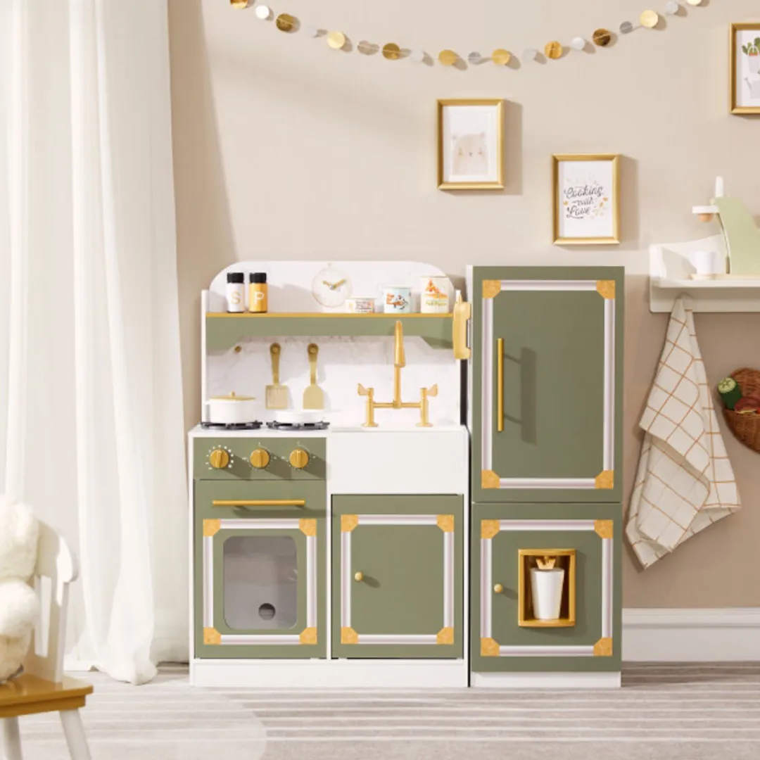 Teamson Kids Little Chef Versailles Luxe Speelkeuken - Olijfgroen/Goud