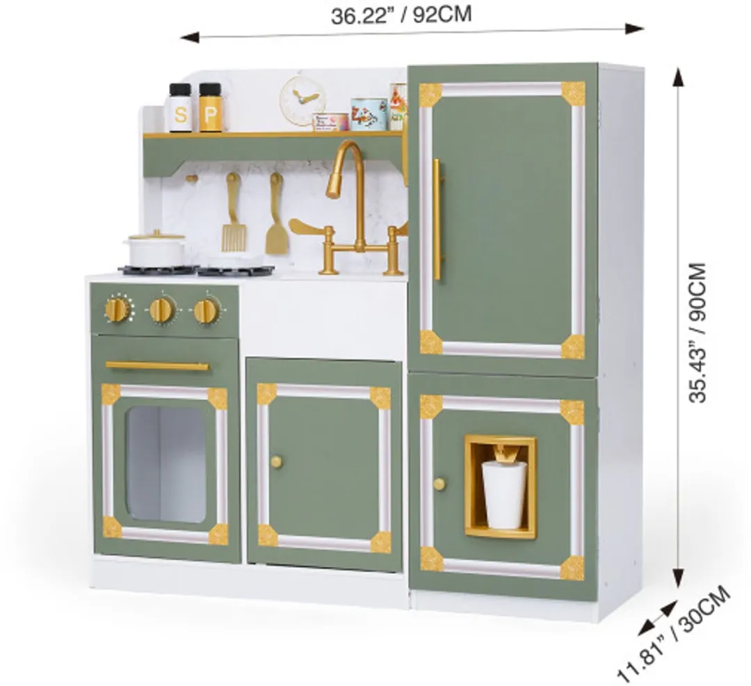 Teamson Kids Little Chef Versailles Luxe Speelkeuken - Olijfgroen/Goud