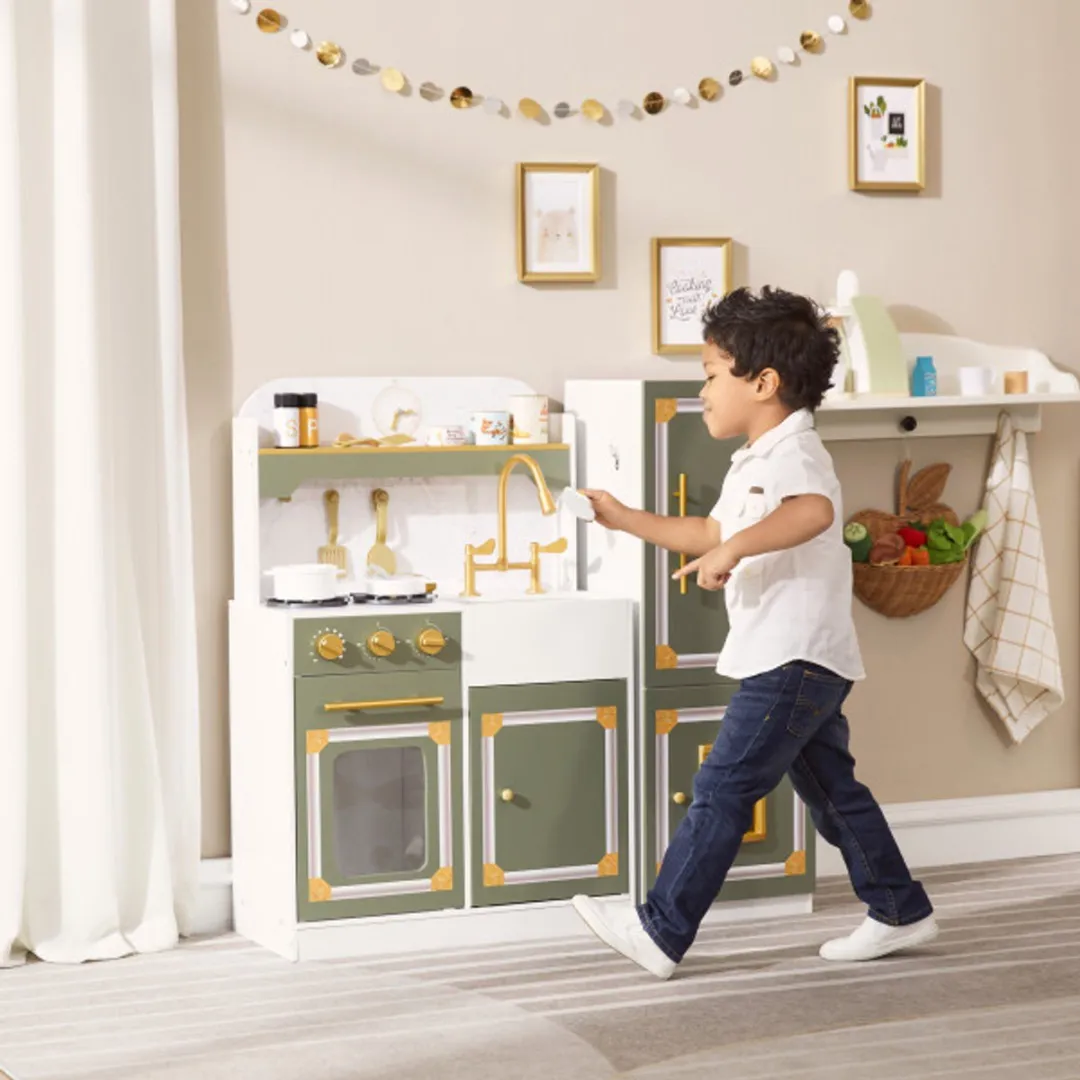 Teamson Kids Little Chef Versailles Luxe Speelkeuken - Olijfgroen/Goud