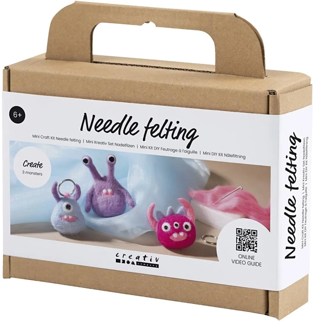 Creativ Company Mini Hobbyset Naaldvilten 3 Monsters - Multikleurig