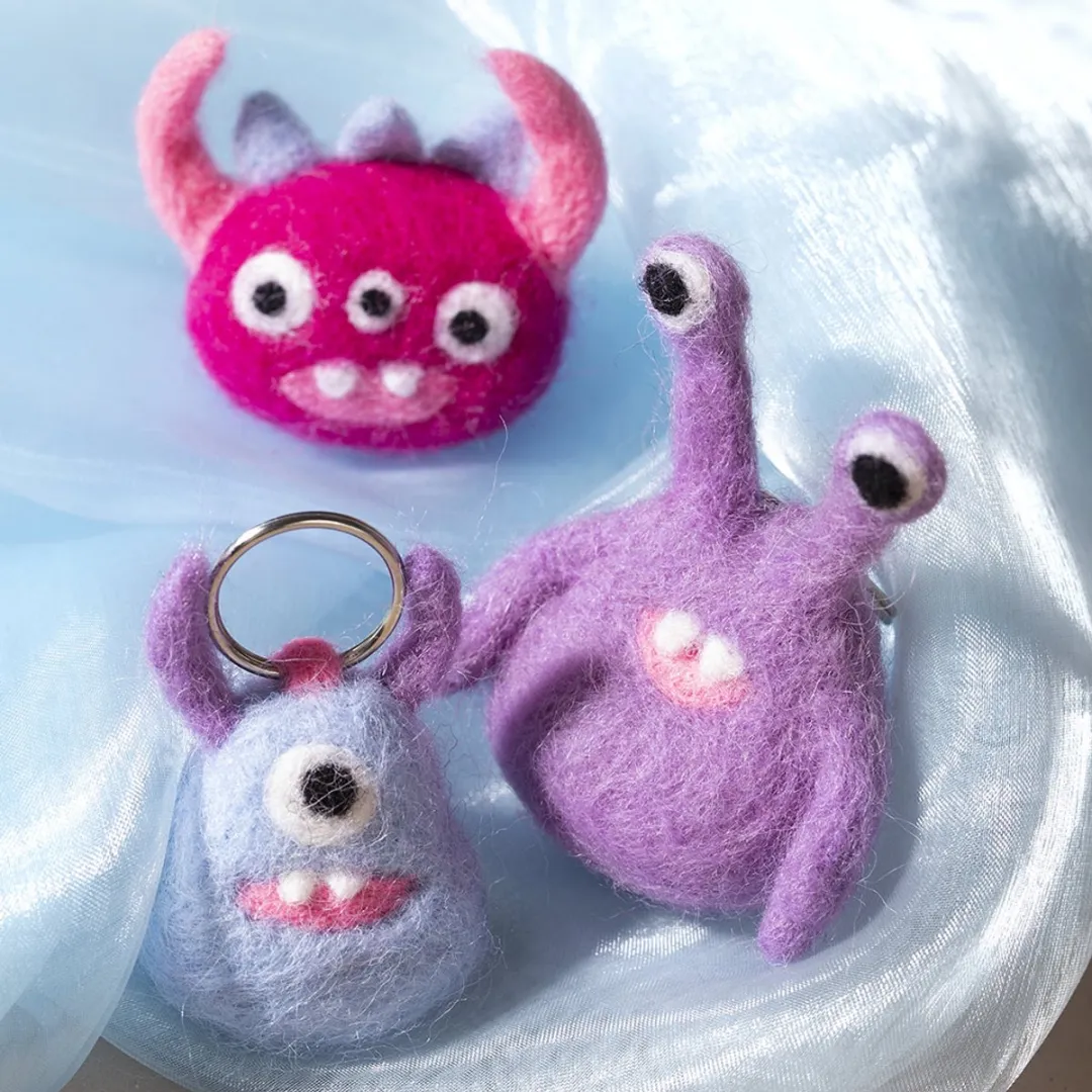 Creativ Company Mini Hobbyset Naaldvilten 3 Monsters - Multikleurig