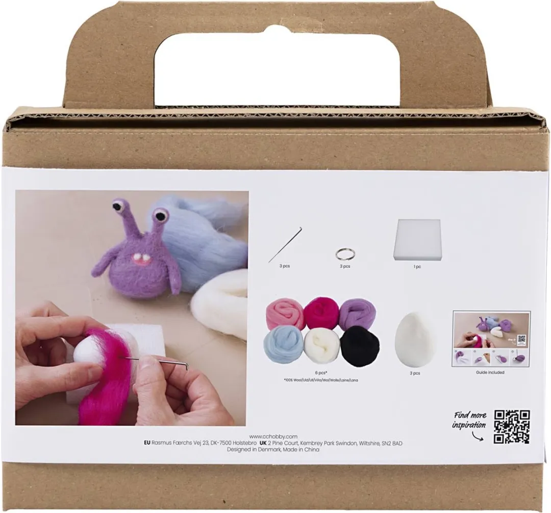 Creativ Company Mini Hobbyset Naaldvilten 3 Monsters - Multikleurig