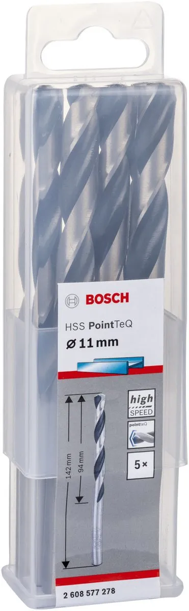 Bosch HSS PointTeQ DIN 338 11x94x142mm - 5 Stuks