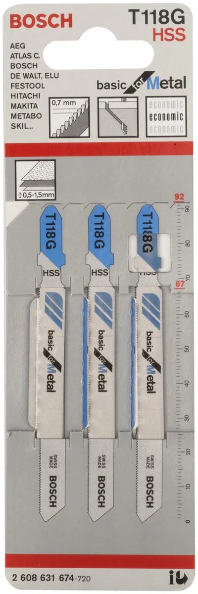 Bosch T 118 G Decoupeerzaagblad Metaal - 3 Stuks