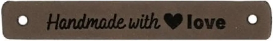 Durable Leren Label Handmade with Love 7x1cm