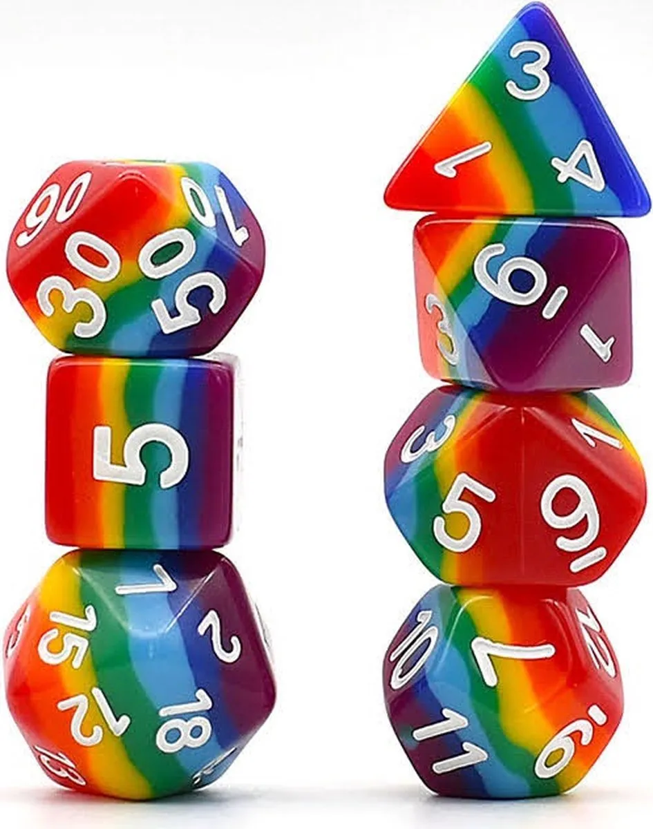 Lapi Toys D&D Regenboog Dobbelsteen Set
