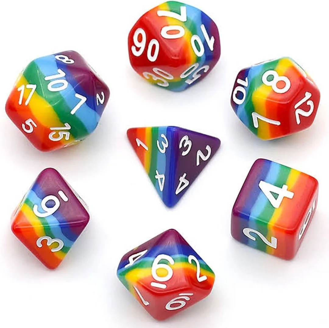 Lapi Toys D&D Regenboog Dobbelsteen Set - 7 Stuks