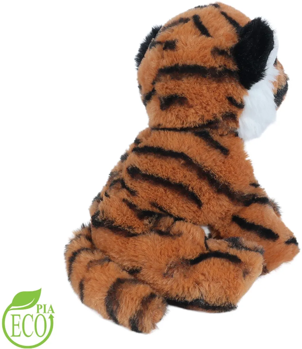 PIA Soft Toys Eco Knuffel Tijger - Bruin - Zittend - 20cm