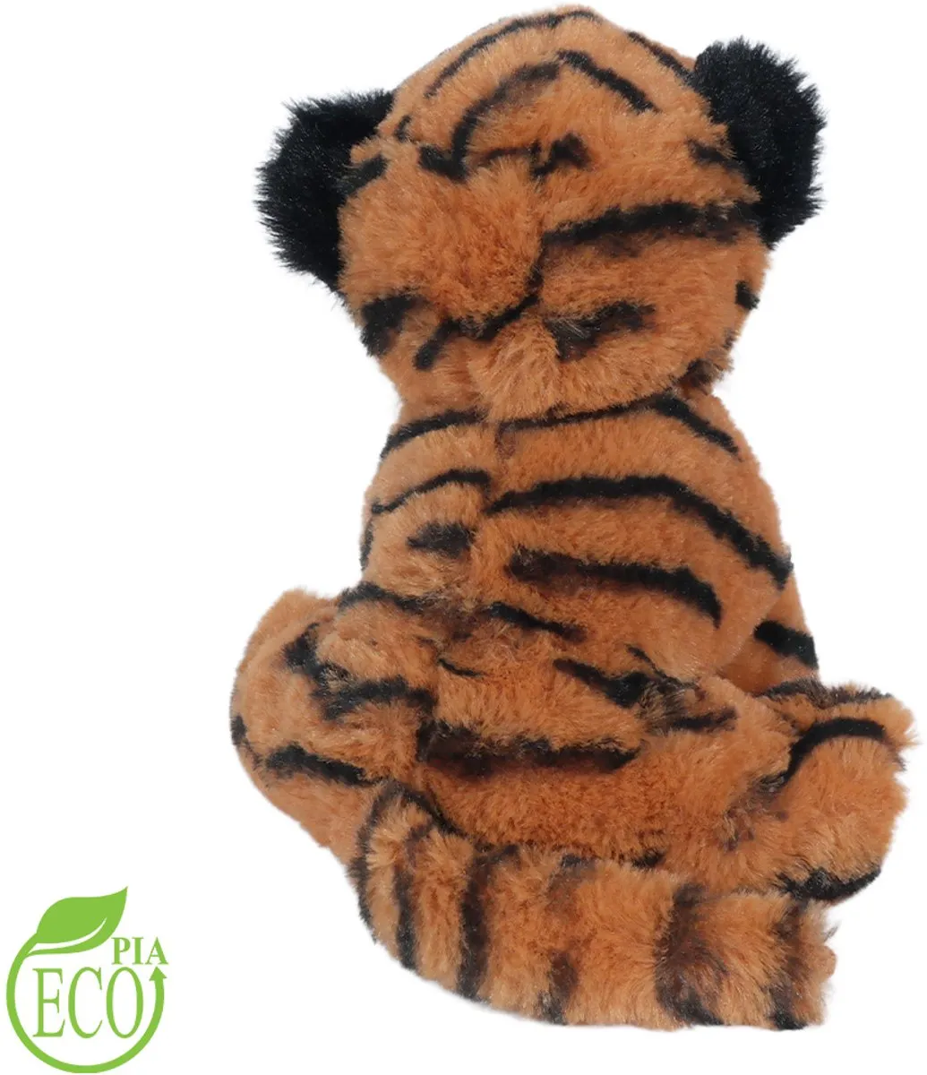 PIA Soft Toys Eco Knuffel Tijger - Bruin - Zittend - 20cm