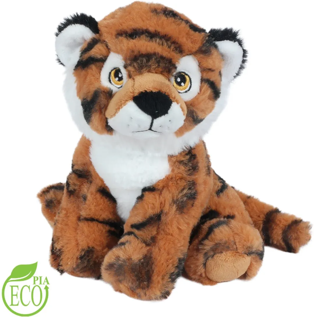 PIA Soft Toys Eco Knuffel Tijger - Bruin - Zittend - 20cm