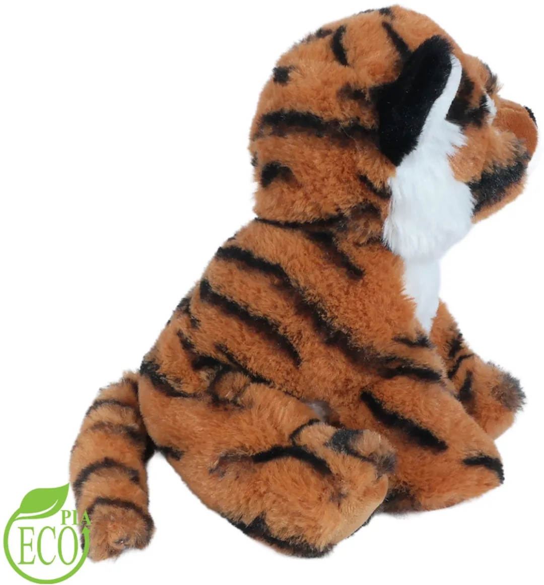 PIA Soft Toys Eco Knuffel Tijger - Bruin - Zittend - 20cm