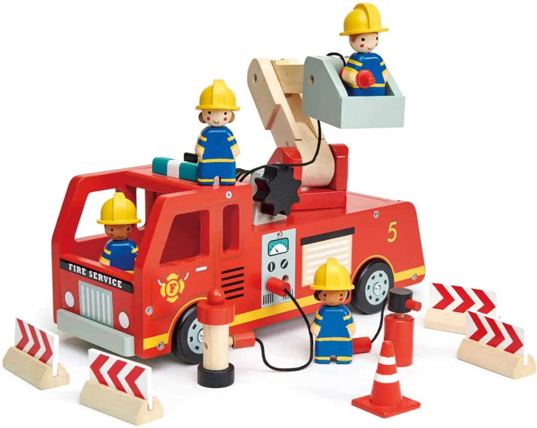 Tender Leaf Toys Fire Engine 4608367 - Rood
