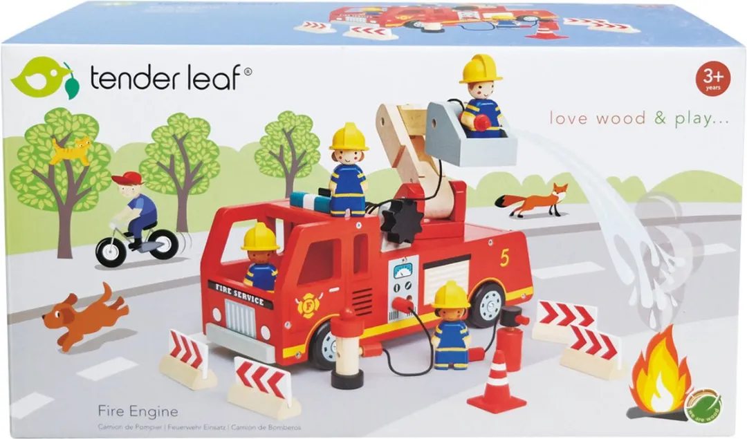 Tender Leaf Toys Fire Engine 4608367 - Rood