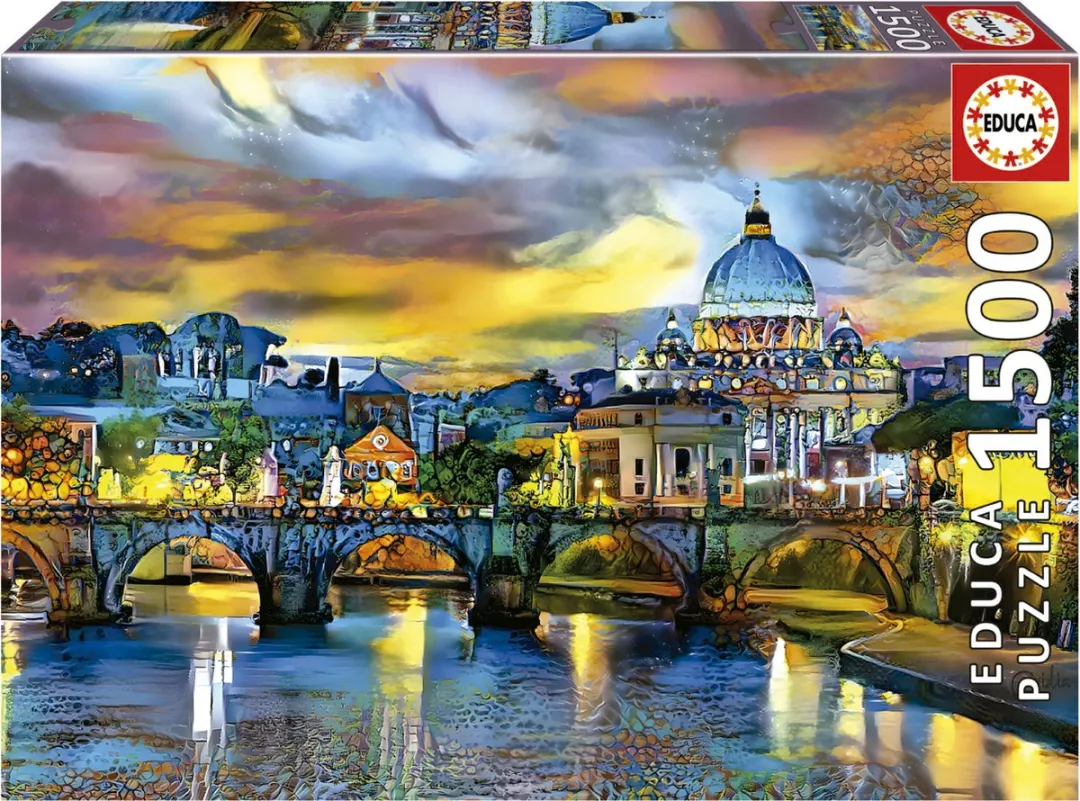 Educa St. Peter's Basilica & St. Angelo Bridge 1500 Puzzel