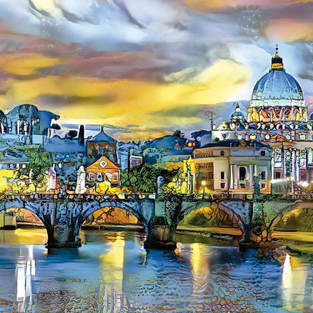Educa St. Peter's Basilica & St. Angelo Bridge 1500 Puzzel - Multicolor