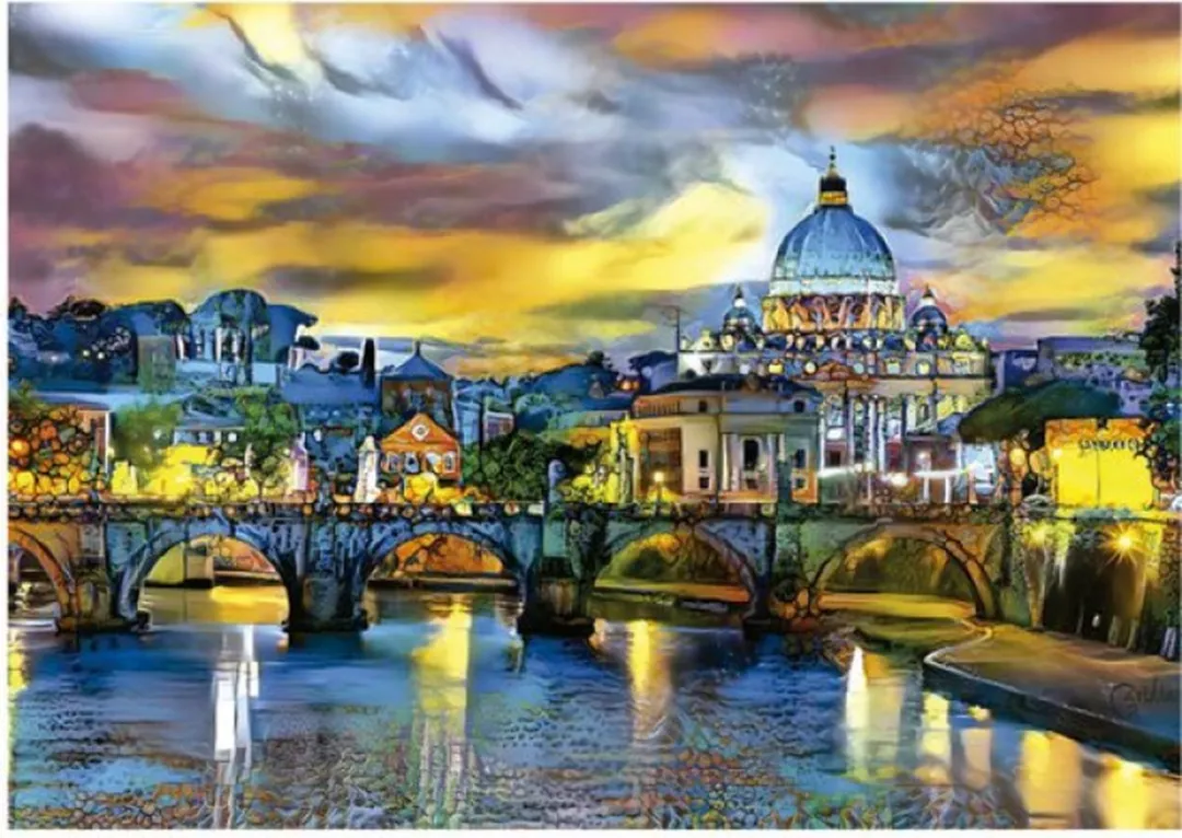 Educa St. Peter's Basilica & St. Angelo Bridge 1500 Puzzel - Multicolor