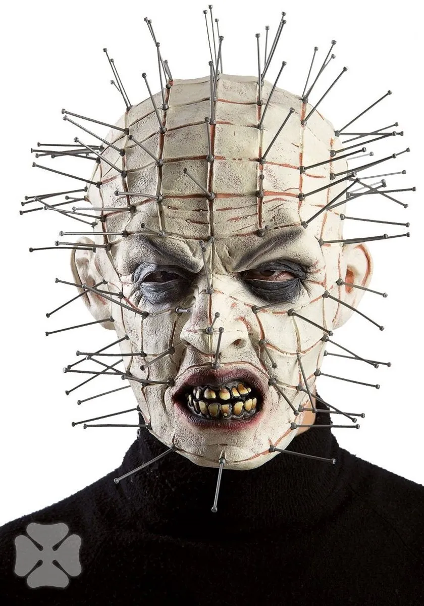 Carnival Toys Monster met Pinnen Masker - Grijs/Wit