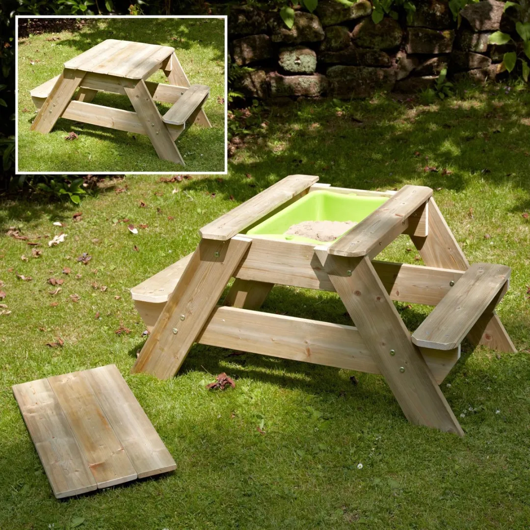TP Toys Zand- en Picknicktafel 2 Joy Hout - Bruin
