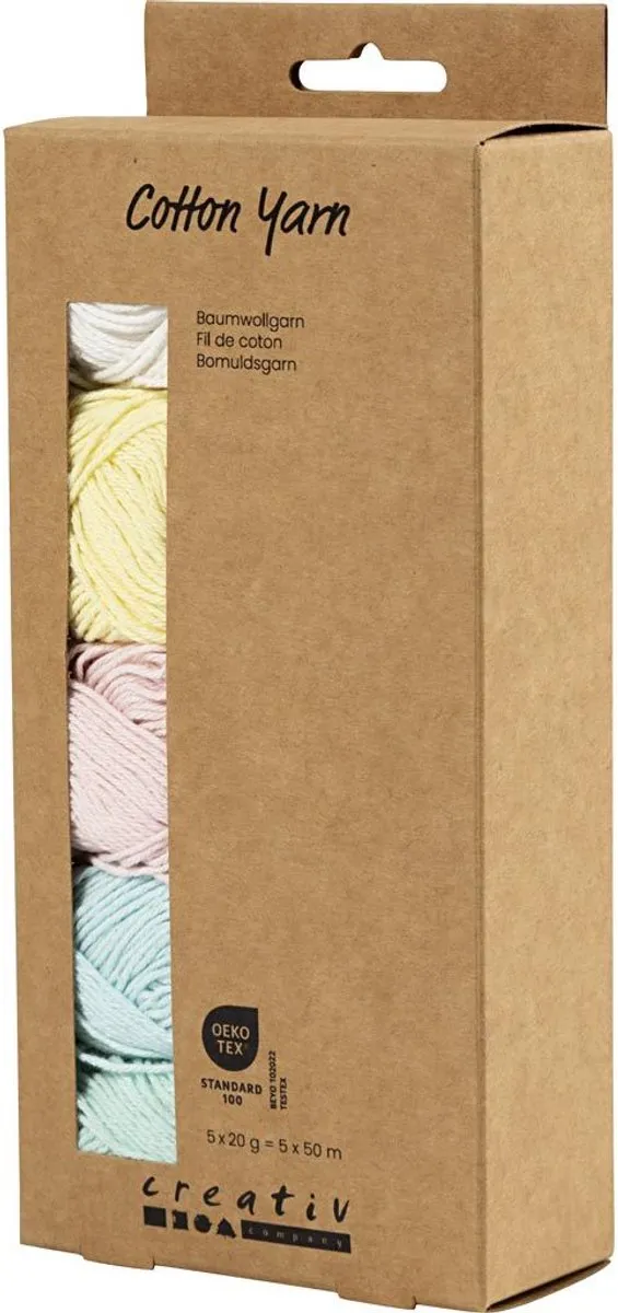 Creativ Company Katoengaren Pastelkleuren - 5x20g