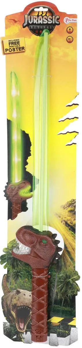 Toi-Toys Jurassic Revival Lichtzwaard T-Rex - Licht & Geluid - Bruin-Groen